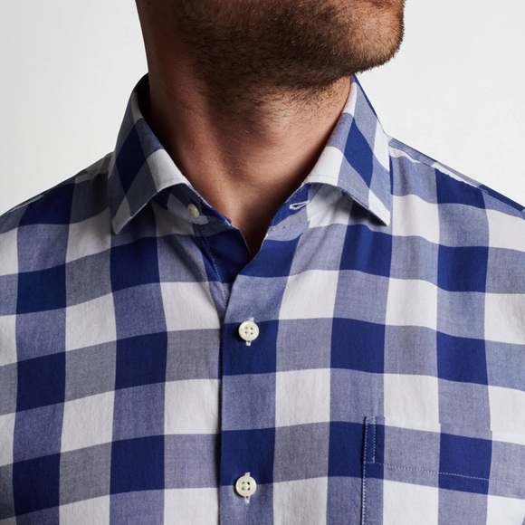 Peter Millar Oakbrook Summer Soft Cotton Sport Shirt- Atlantic Blue - Picture 3 of 11